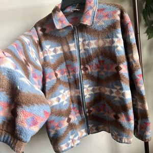 AZTEC PRINT ZIP UP JACKET / super comfy
